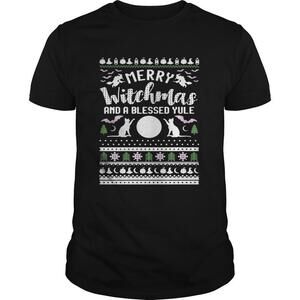 Merry Witchmas And A Blessed Yule Ugly Christmas Shirt